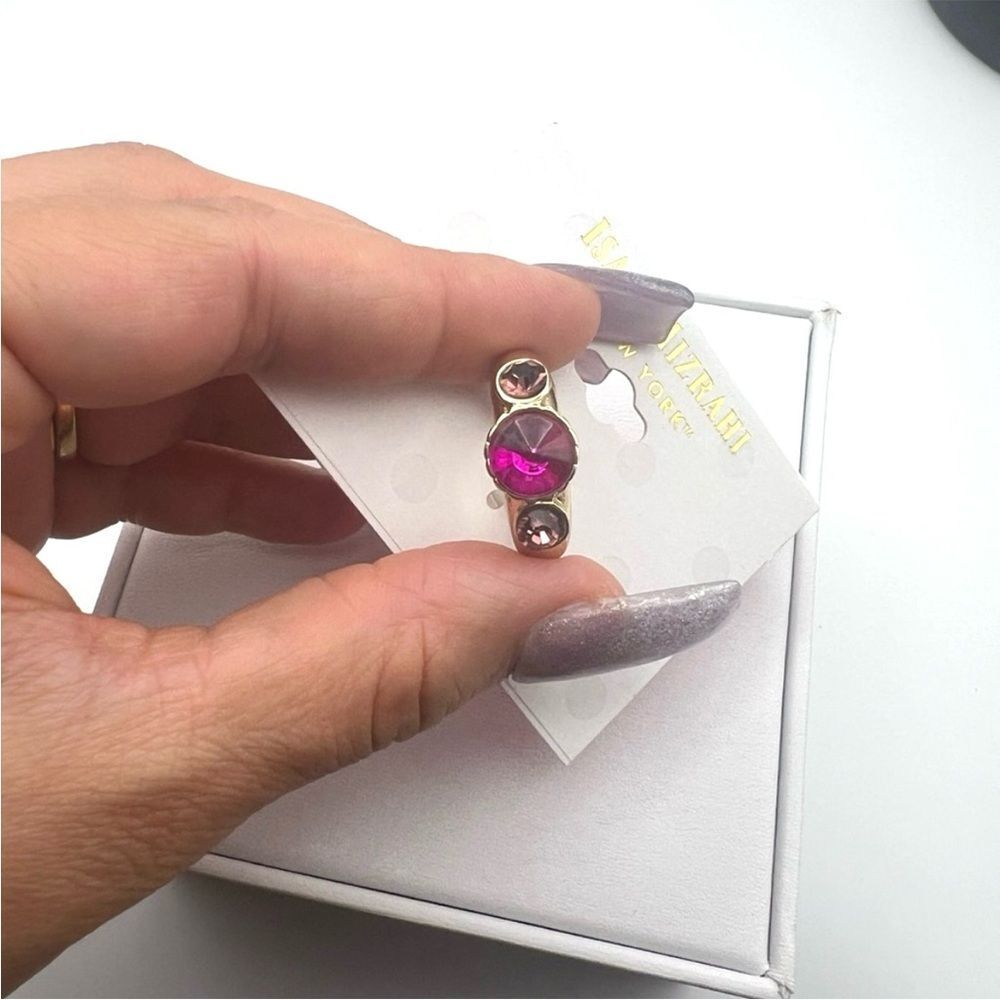 Isaac Mizrahi Pink and Gold Ring - Picture 3 of 3